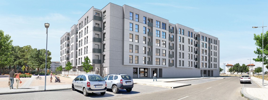 90 viviendas protección oficial de régimen general , vivienda joven y vivienda de precio limitado para familia en el PRAU “CENTRO CIVICO” de Aranda de Duero